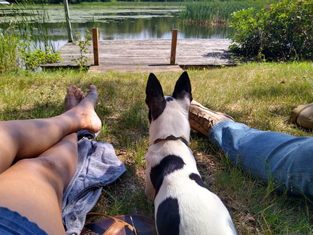 bandit and us on lake in wisconsin